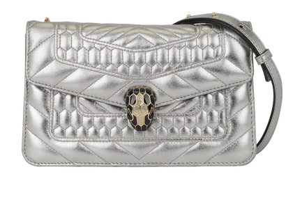 Metallic Serpenti Forever Crossbody, front view